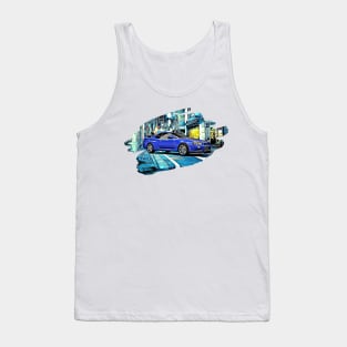 R34 Skyline Blue Tokyo Night Print Tank Top